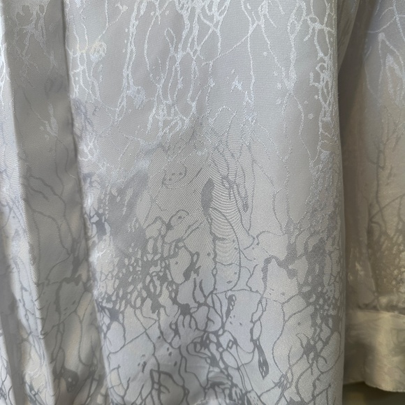 Worthington | VTG Mock Neck Pleated Button Front Shiny Glam Coquette Blouse - Picture 11 of 17